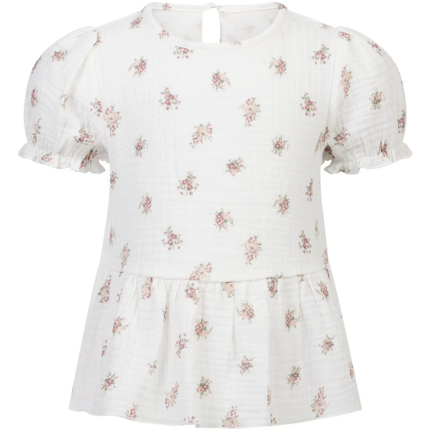 Bluse i musselin med blomstermønster