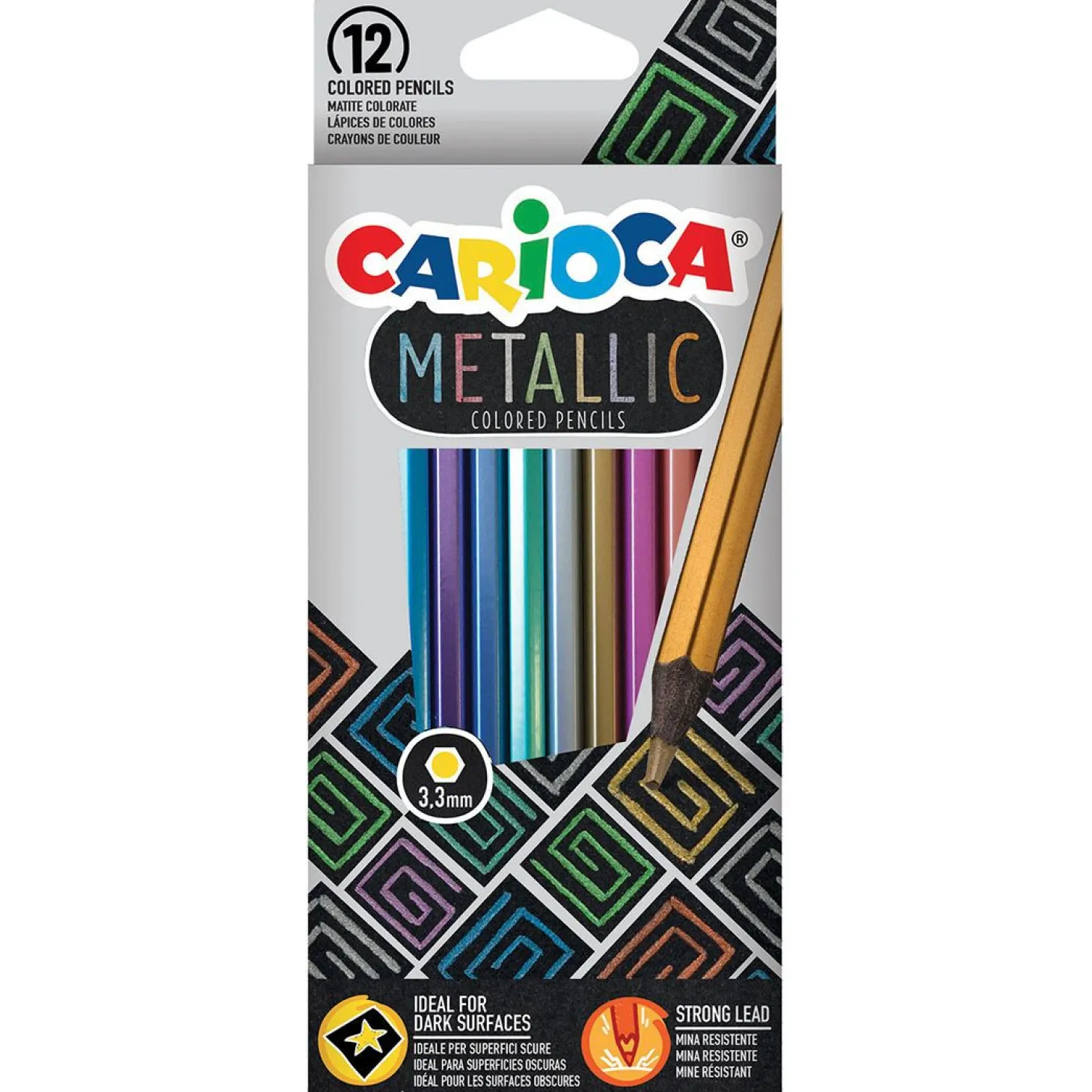 Fargeblyanter Carioca metallic 12 stk