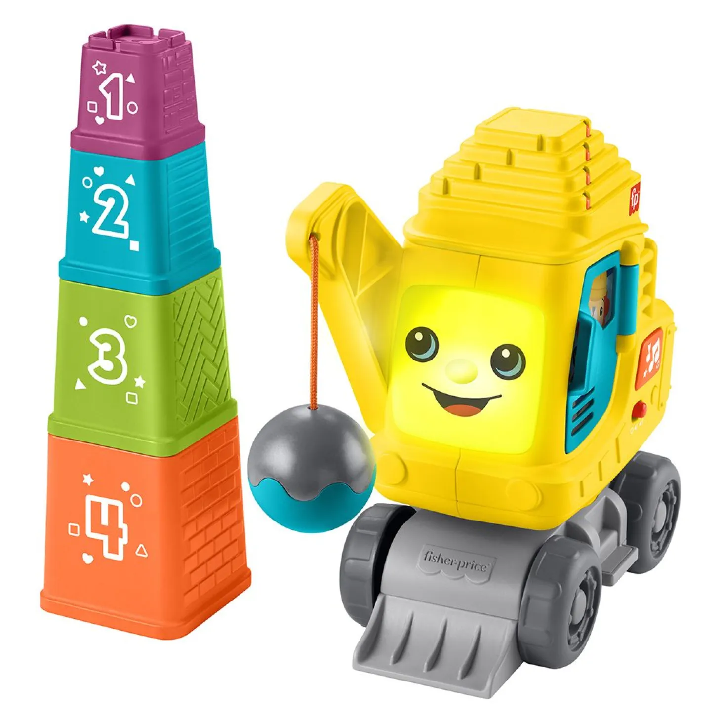 Fisher Price telle og stable kran