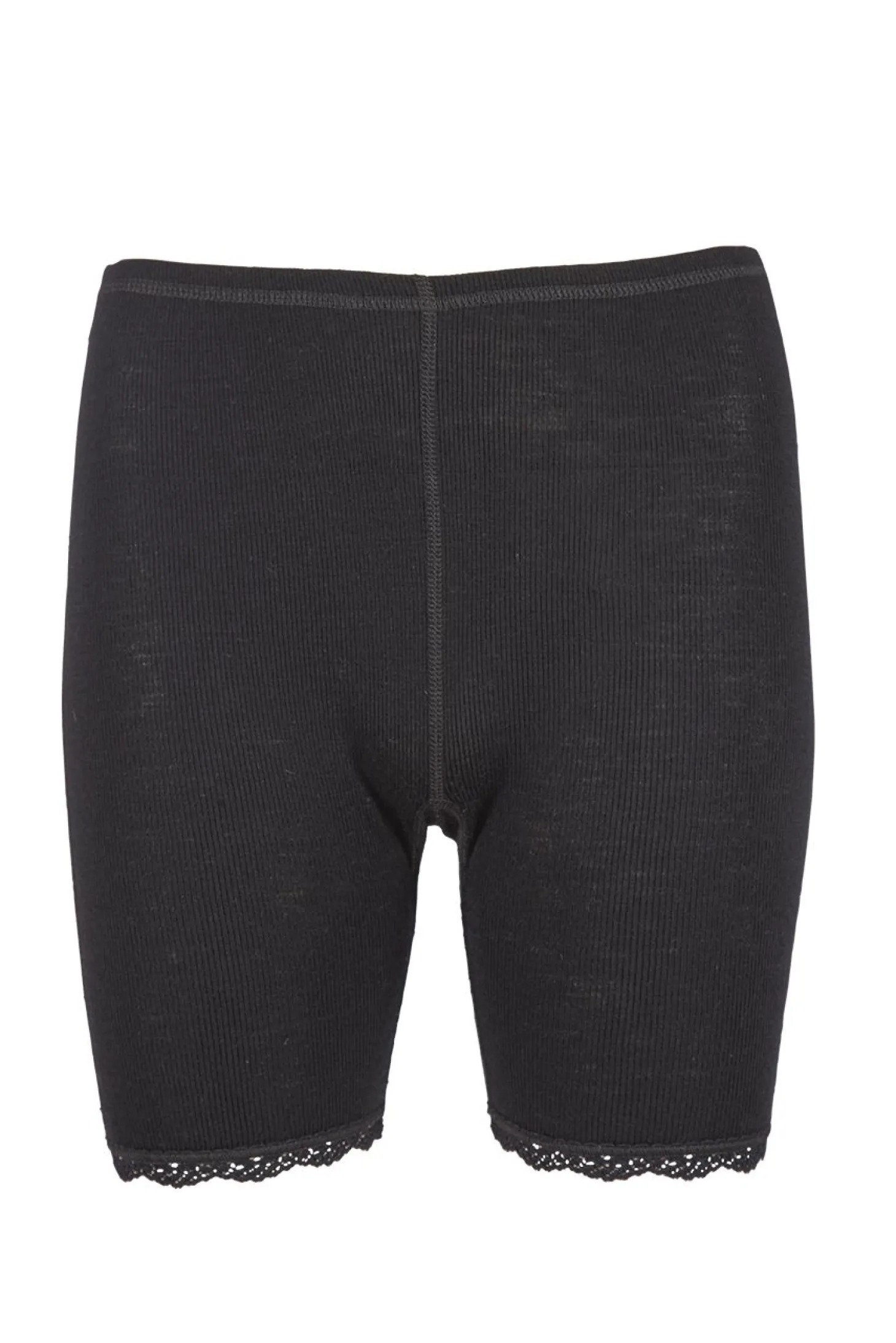 Flora Shorts i merinoull med blondekant