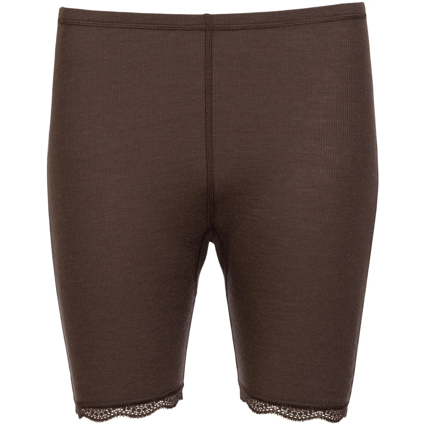 Flora Shorts i merinoull med blondekant