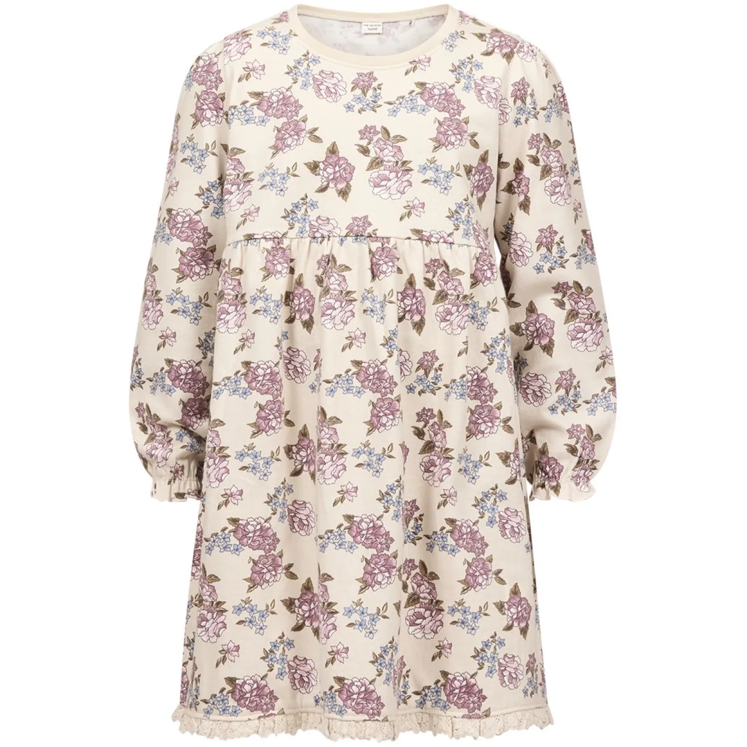 Kjole blomster med blondekant