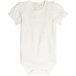 Kortermet body med broderi anglaise