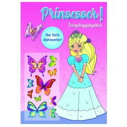 Prinsesser! Fargeleggingsbok med klistremerker