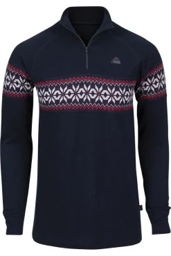 Skarddalstinden overdel i dobbel ull med 1/2 - zip