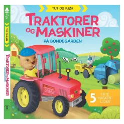 Traktorer og maskiner på bondegården med lyd